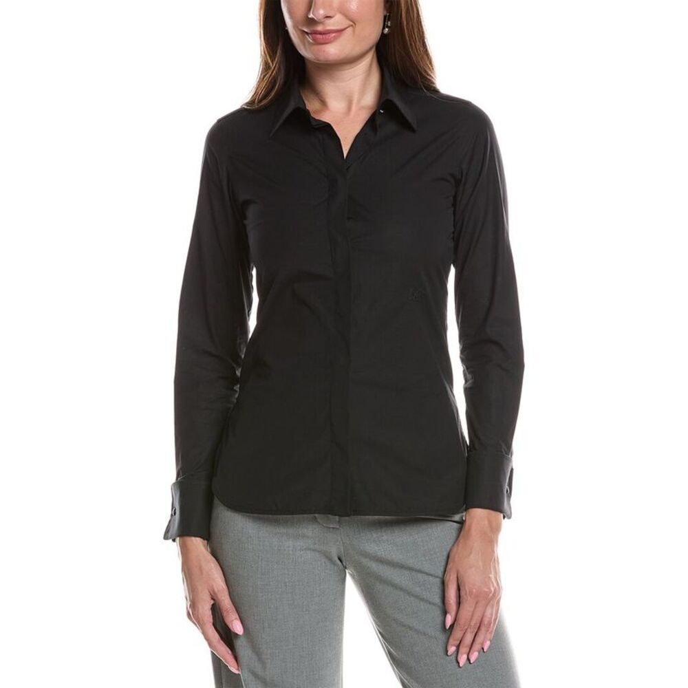 Max Mara Womens  Poplin Knut Top, Black